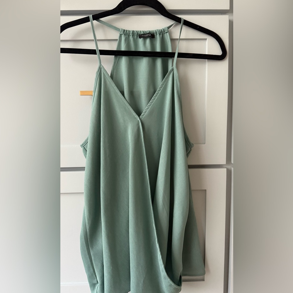 Spaghetti Strap Cami Tank Top - Sage Green